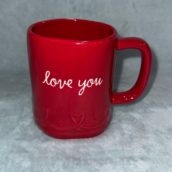 Rae Dunn Red Ceramic Mug with love you on mug - Picture 8 of 8